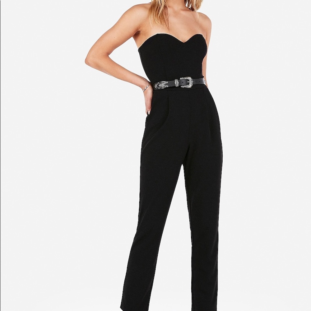 Express Black Strapless Jumpsuit